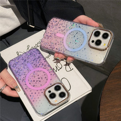 INSNIC Magnetische Glitzerhülle mit Farbverlauf für das iPhone