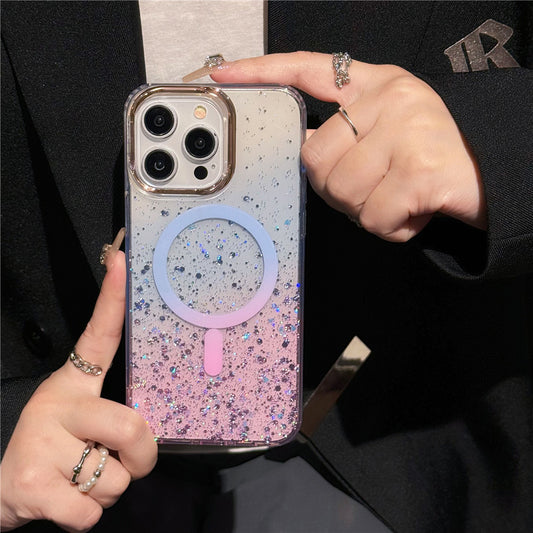 INSNIC Magnetische Glitzerhülle mit Farbverlauf für das iPhone